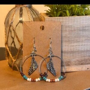 Bohemian Silver and Multicolor Beaded Earrings